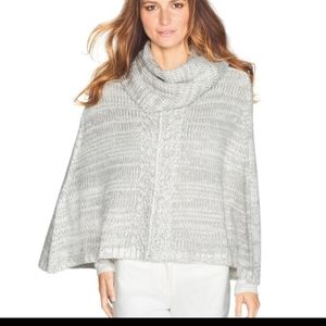 💜 WHBM Knit Poncho w/Cowl Neck Scarf